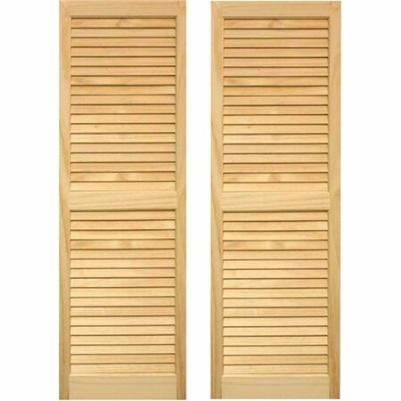 DESIGNS-DONE-RIGHT Exterior Louvered Shutters 15 x 39 in. DE2609809